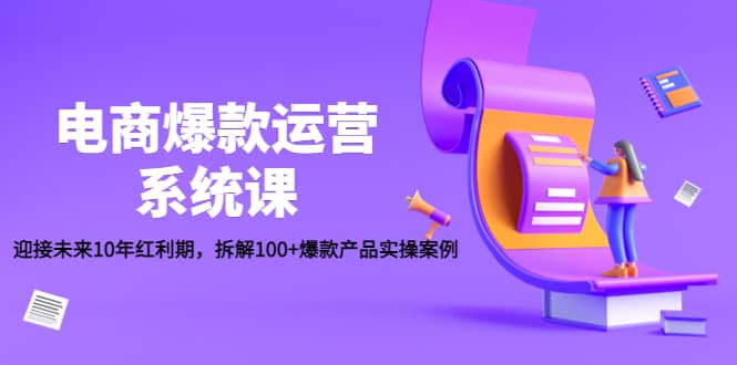 电商爆款运营系统课：迎接未来10年红利期，拆解100 爆款产品实操案例