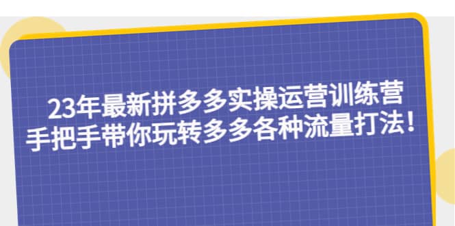 23年最新拼多多实操运营训练营：手把手带你玩转多多各种流量打法！