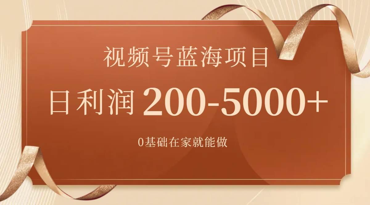 视频号蓝海项目，0基础在家也能做，一天200-5000 【附266G资料】